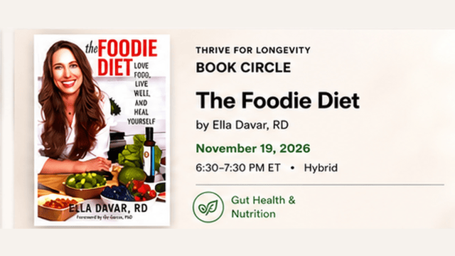 Book cover for The Foodie Diet by Ella Davar, promoting healthy eating and longevity.