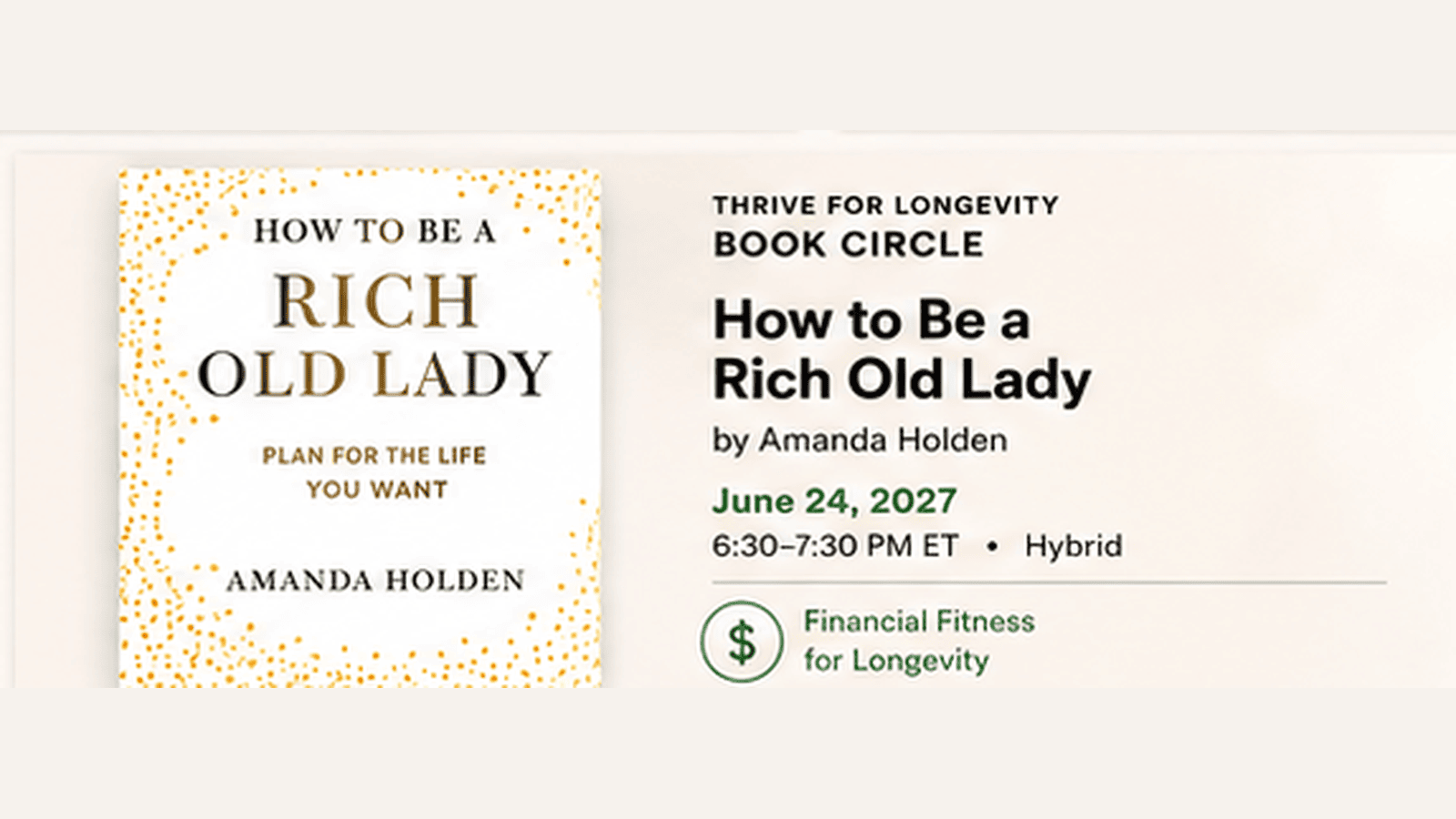Book cover for 'How to Be a Rich Old Lady' by Amanda Holden, June 24, 2027.